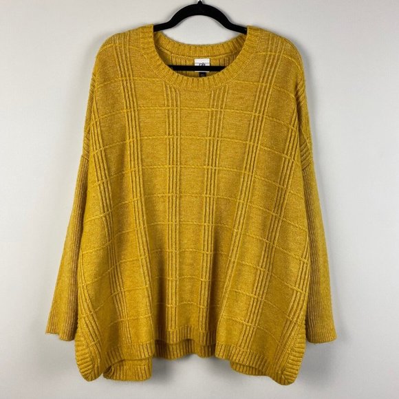 CAbi Sweaters - CABI Stitch Mix Oversized Pullover Sweater Mustard Yellow - M Medium 4039